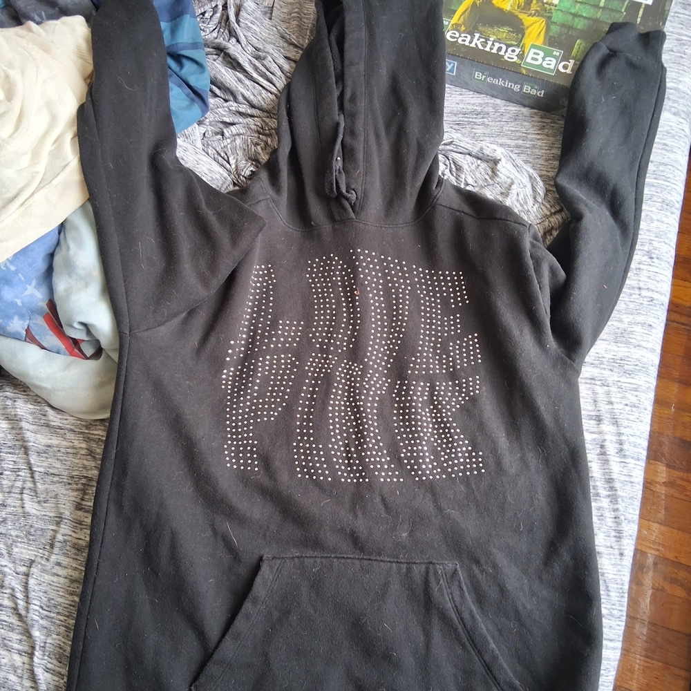 Victoria's Secret Black Hoodie with Silver Accents